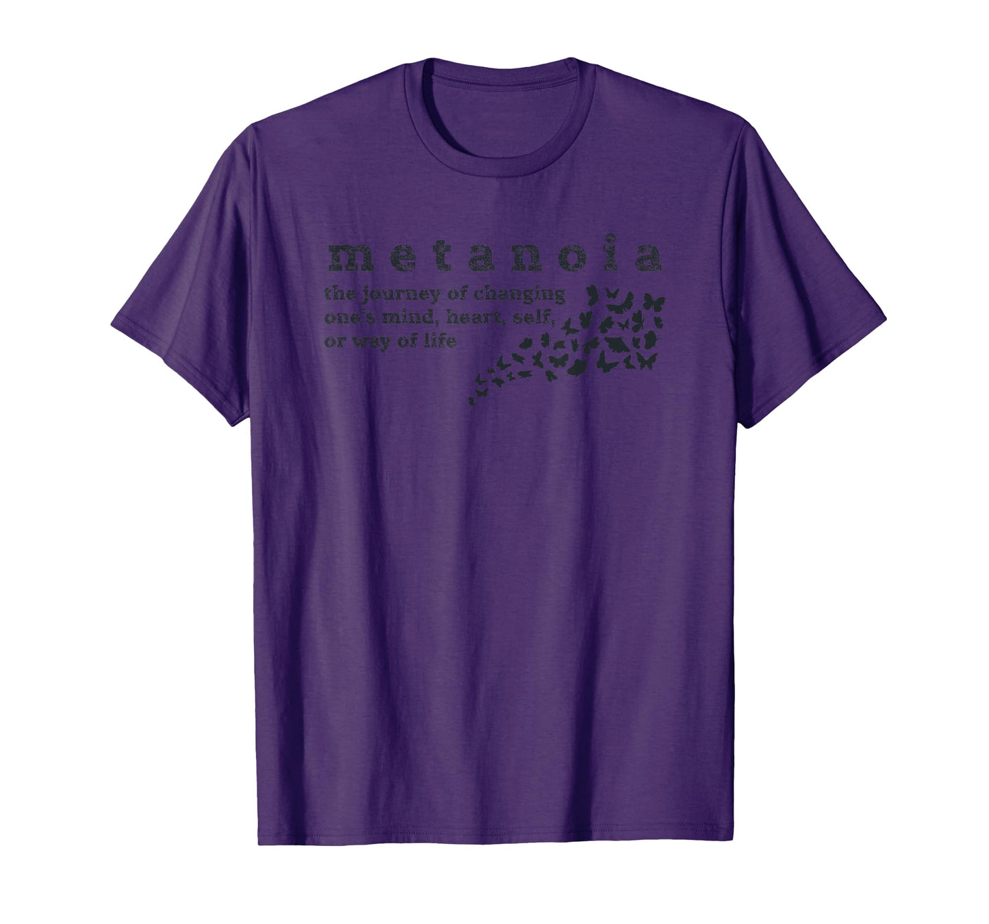 Oh My Word! Metanoia Unique Inspirational Spiritual Word Definition T-Shirt, Small, Grey