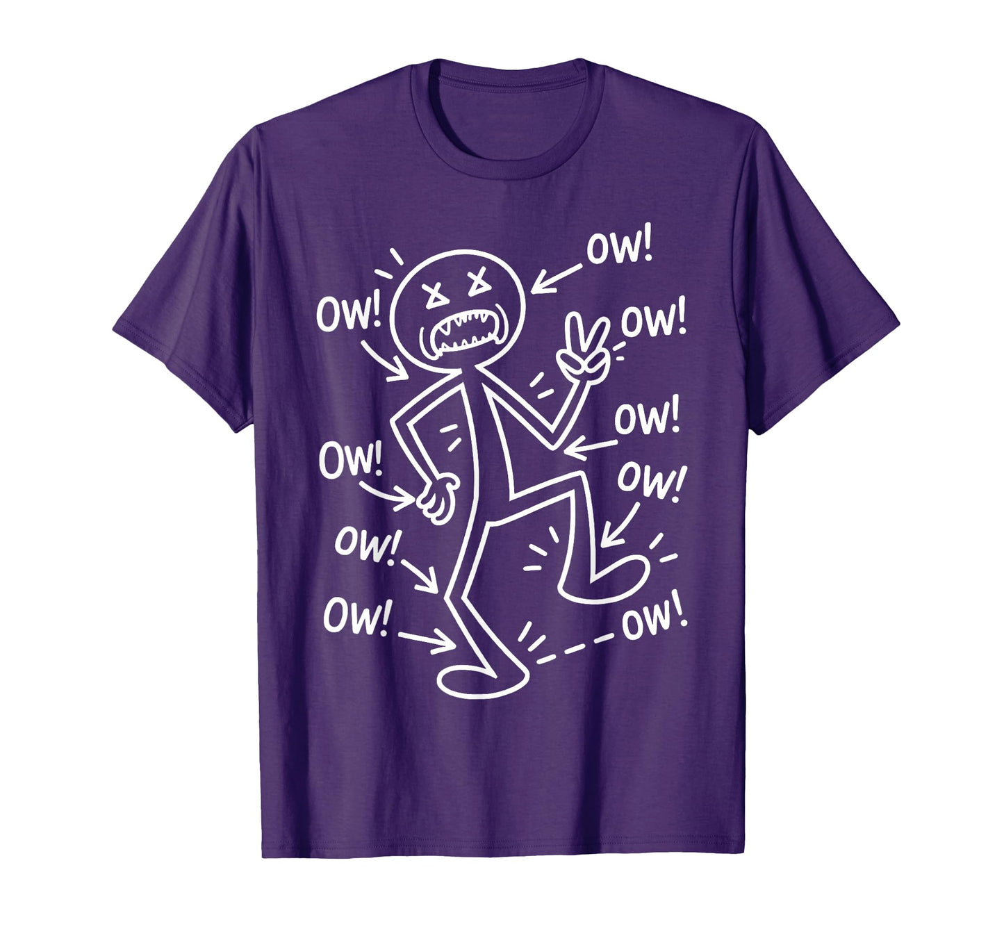 Ow Ow Ow Ow Ow Ow Ow Character - Funny Stick Figure T-Shirt