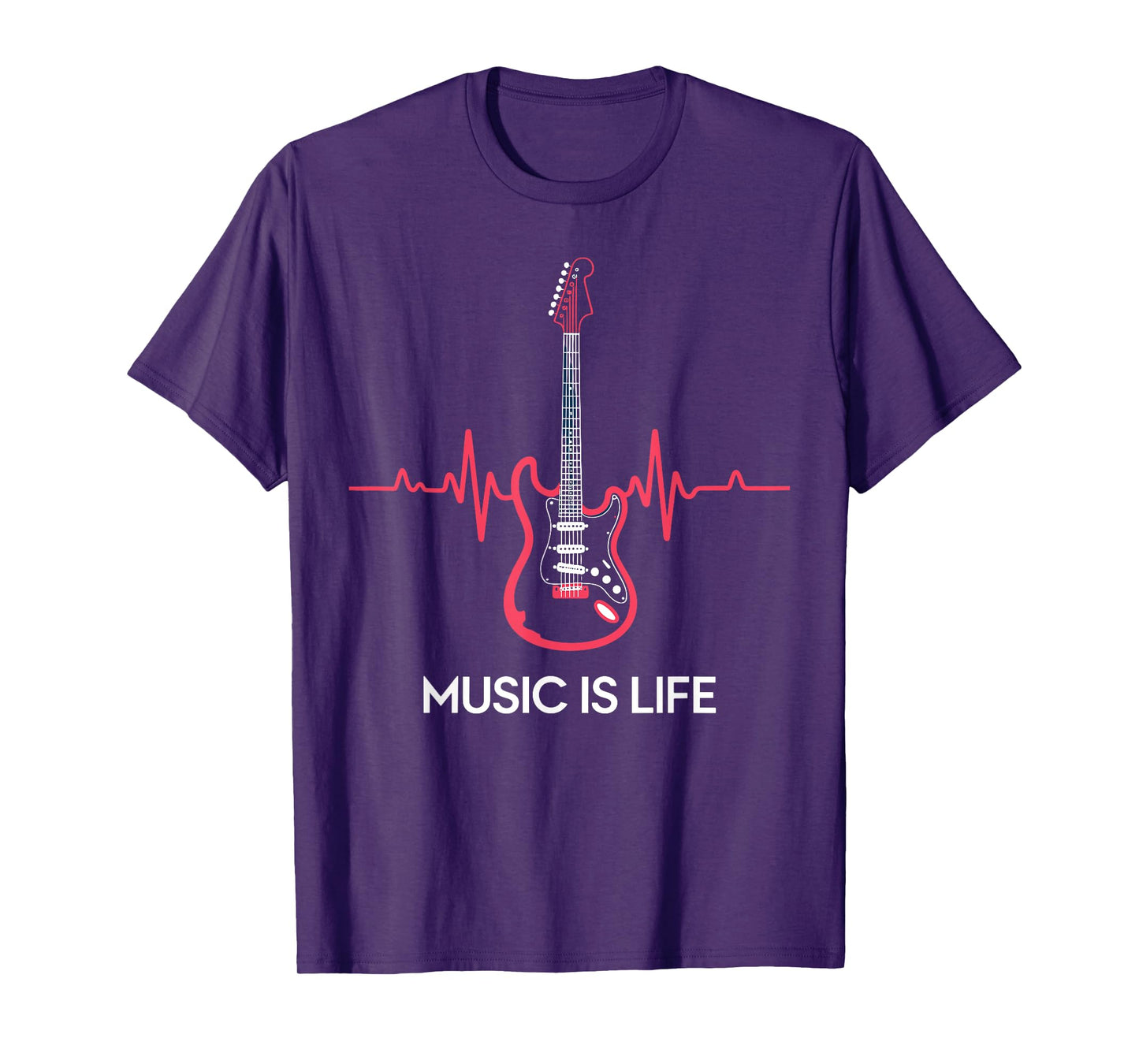 Music Is Life Guitar Heartbeat Pulse T-Shirt