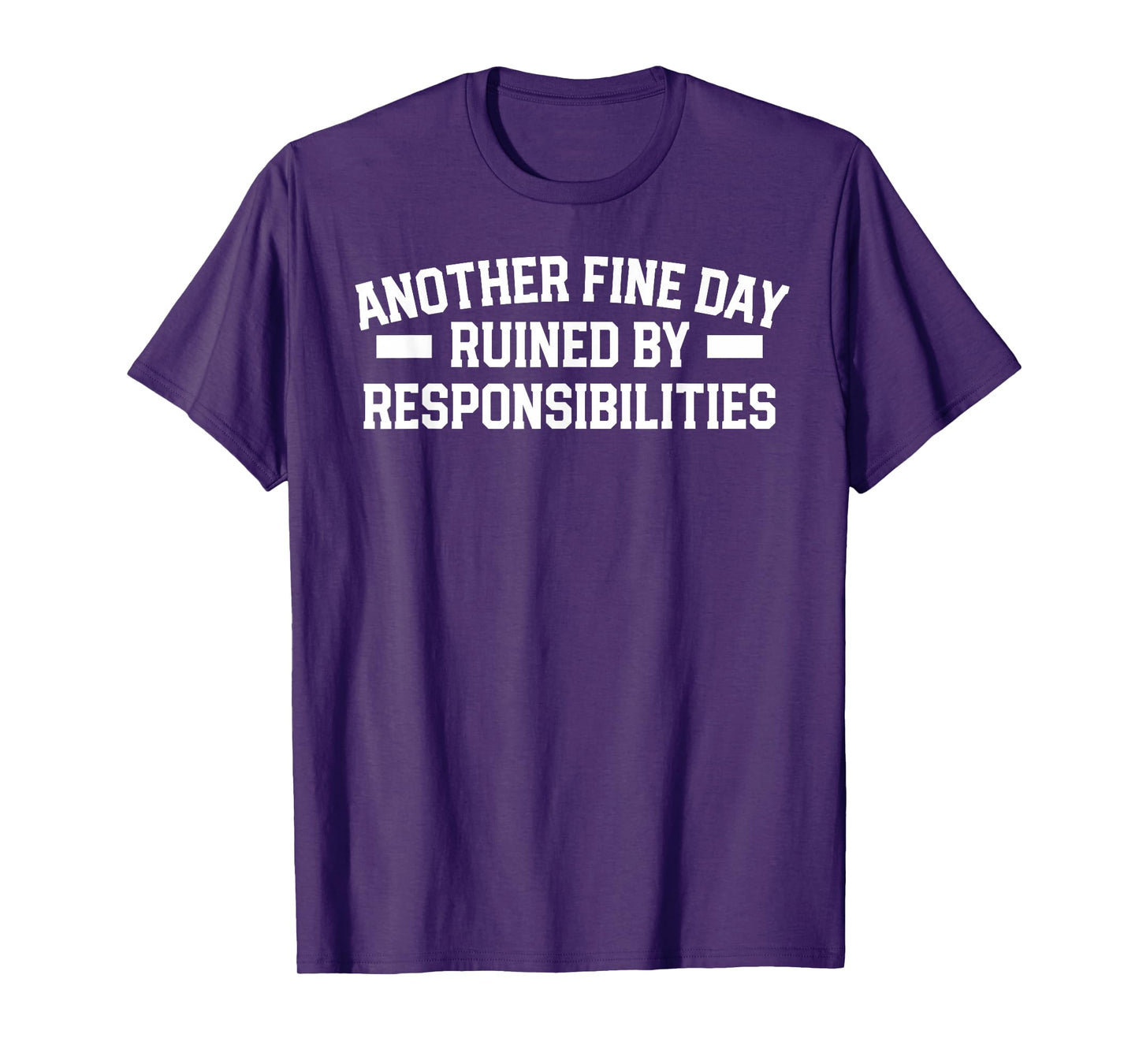 Another Fine Day Ruined By Responsibilities Funny Adult T-Shirt