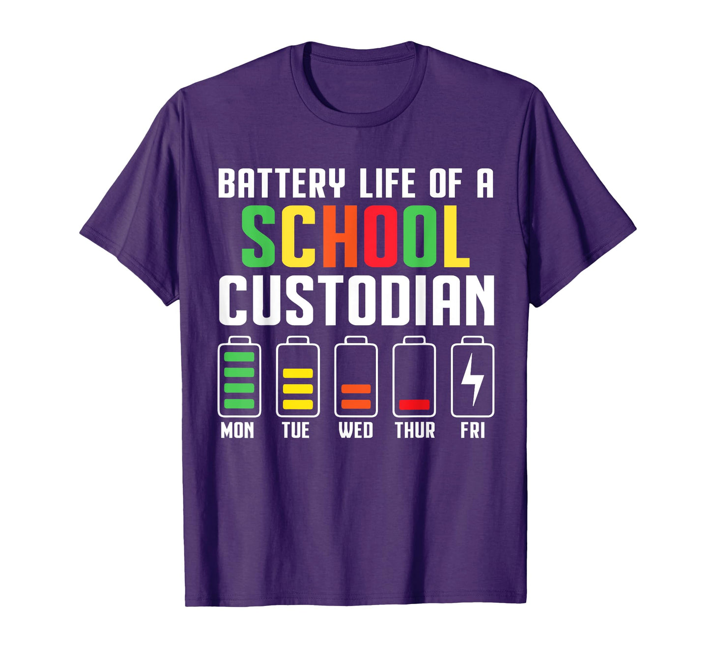 School Custodian Battery Life School Janitor T-Shirt