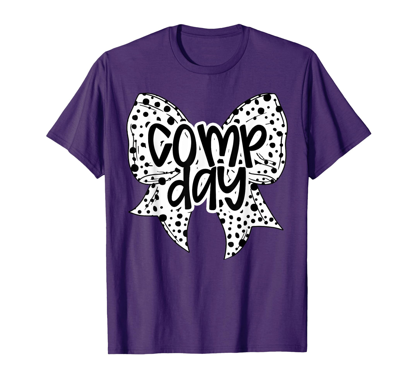 Comp Day Dalmation Coquette Bow Competition Day Cheerleading T-Shirt