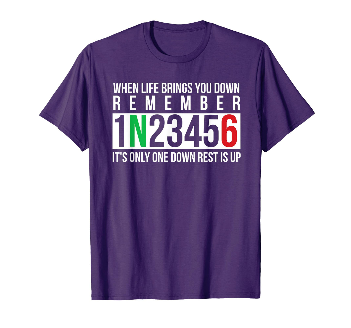 When Life Brings You Down Remember 1N23456 Motorcycle Biker T-Shirt