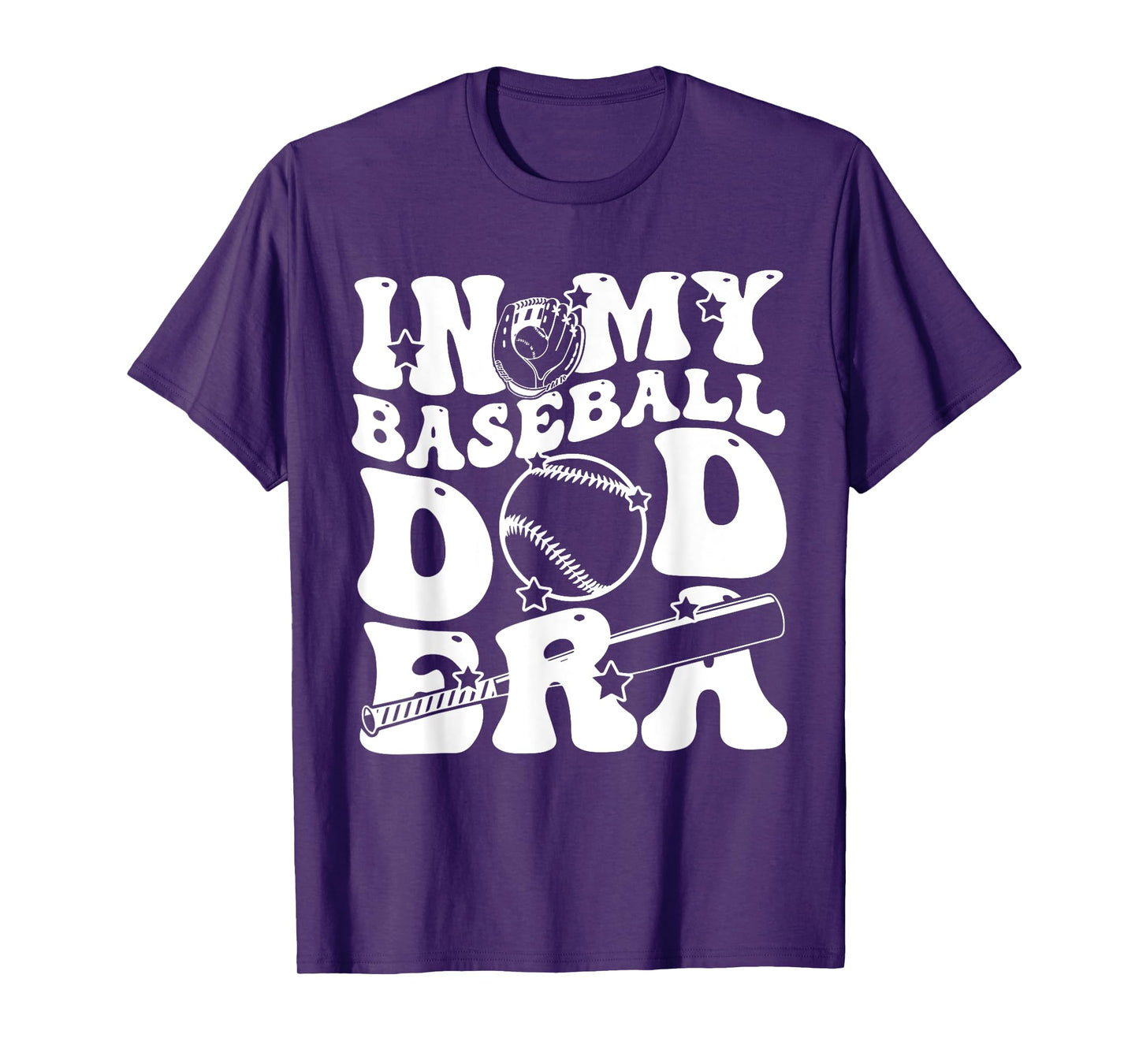 In My Baseball Dad Era Retro Groovy Daddy Papa Father's Day T-Shirt