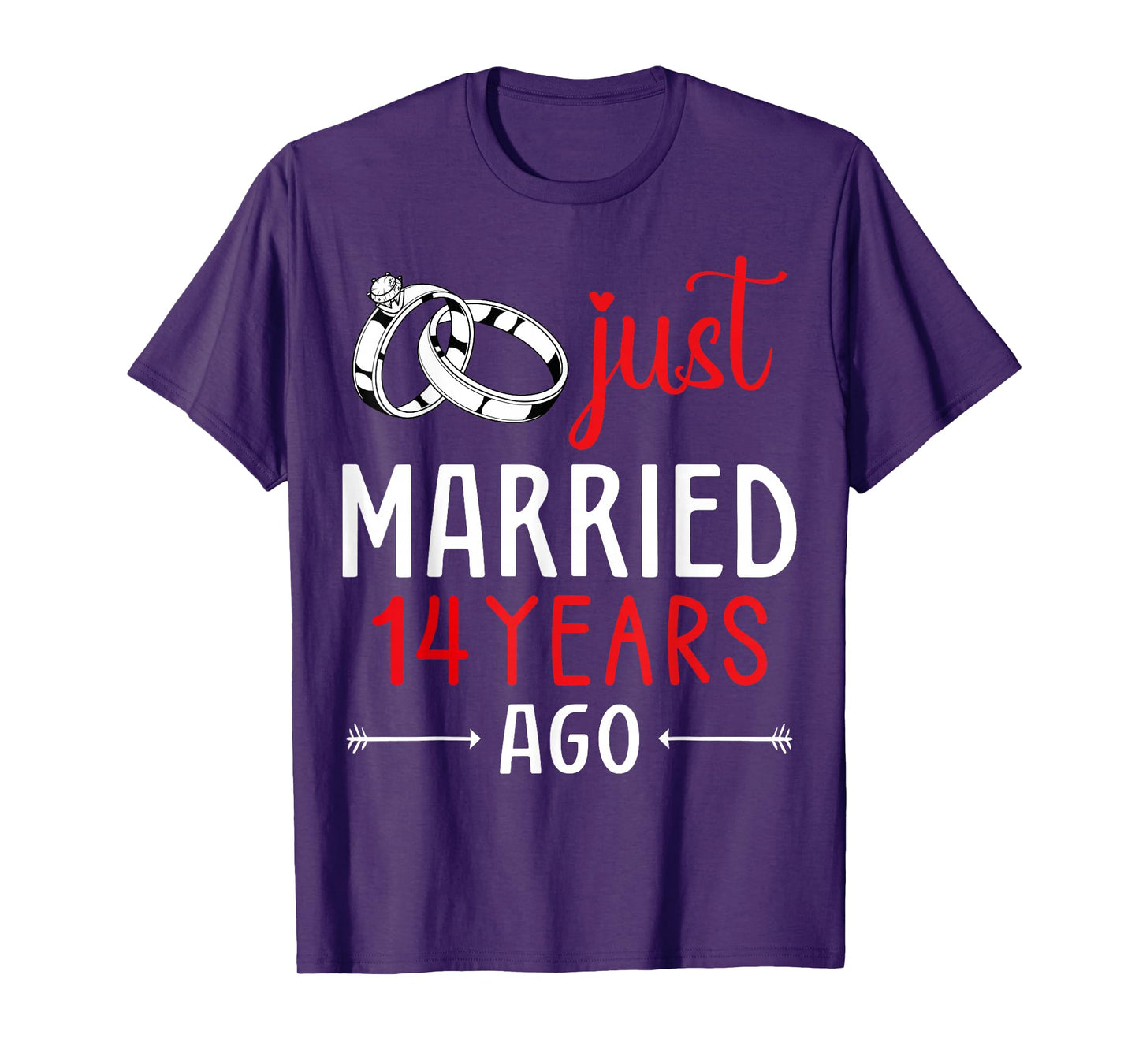 Just Married 14 Years Ago Couple Matching 14th Anniversary T-Shirt
