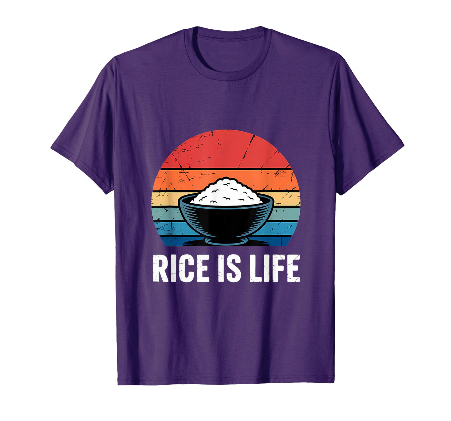 Rice Is Life Retro Vintage Sunset T-Shirt