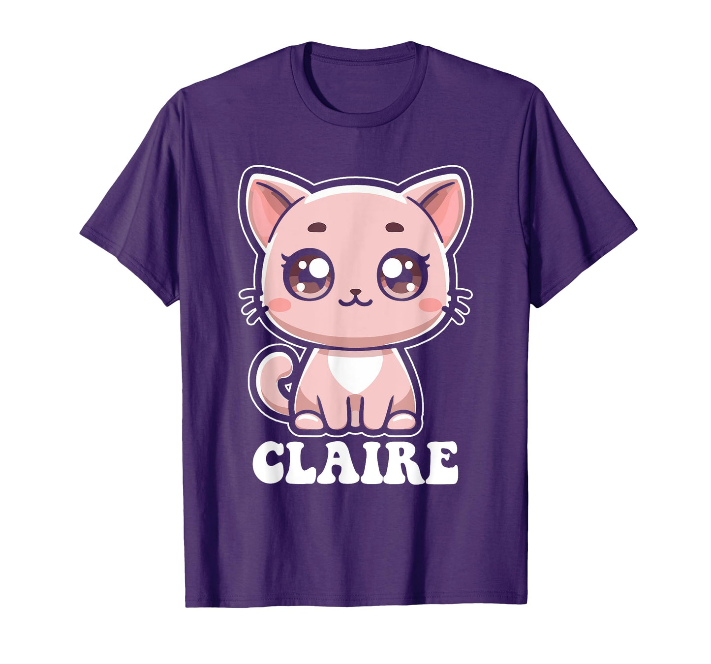 Claire Cute Cat Kitten Design for Girls Name Claire T-Shirt