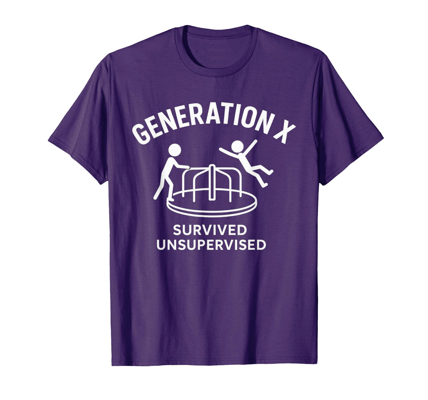 Funny Gen X Survived Unsupervised Men Women Graphic T-Shirt