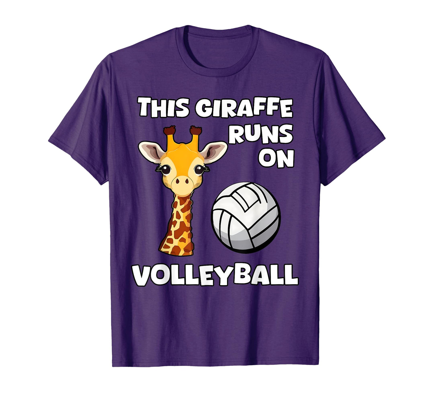 This Giraffe Runs On Volleyball Fun Giraffe Wildlife T-Shirt