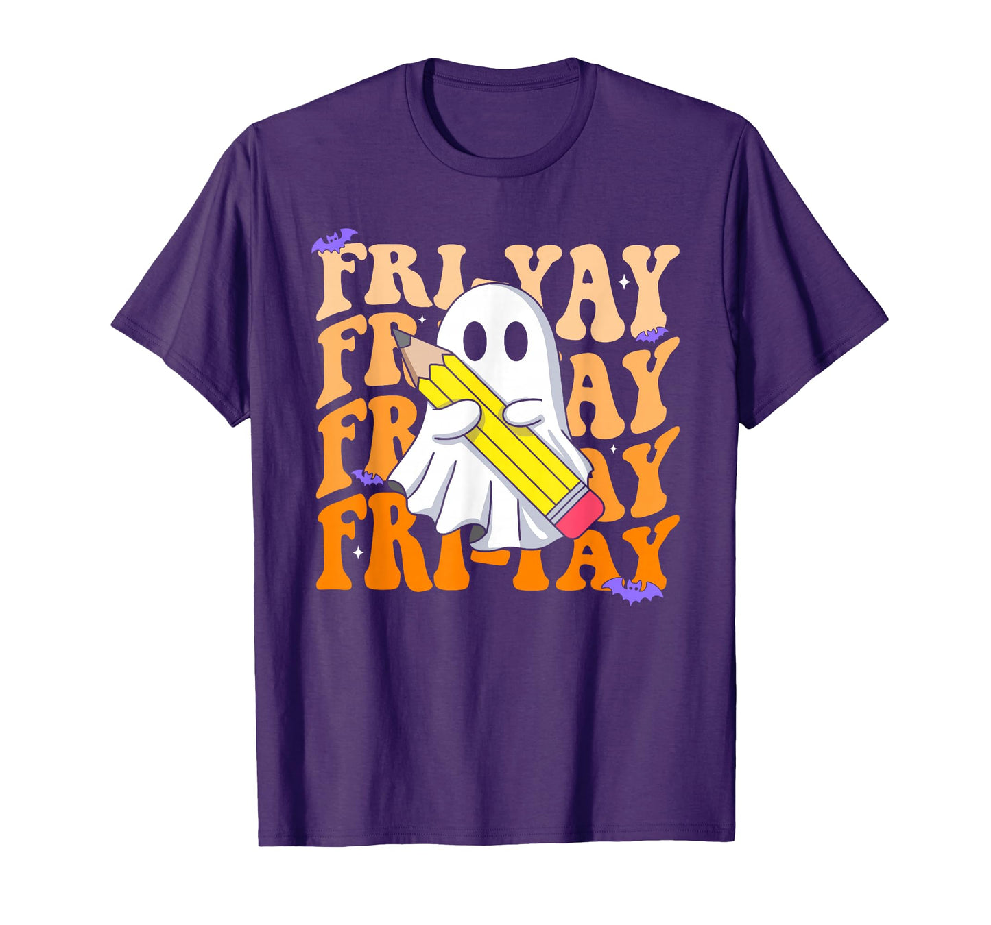 Happy Fri-Yay Friday Lovers Groovy Teacher Life Halloween T-Shirt