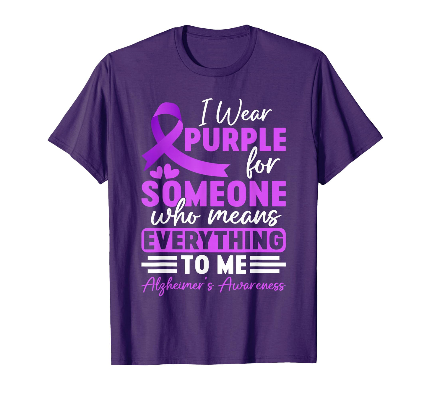 Alzheimer Frontotemporal Dementia Purple Ribbon Memory Loss T-Shirt