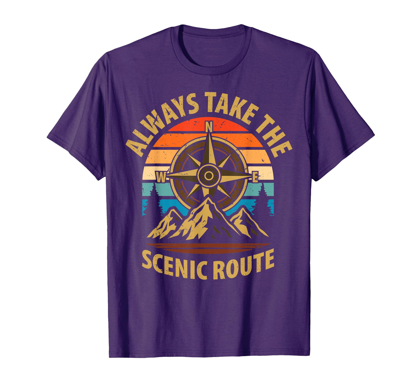 Always Take The Scenic Route Hiker Mountain Hiking Adventure T-Shirt