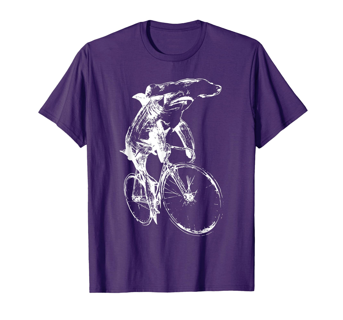 Hammerhead Sharks Riding Bicycle Retro Cycling Biking Biker T-Shirt