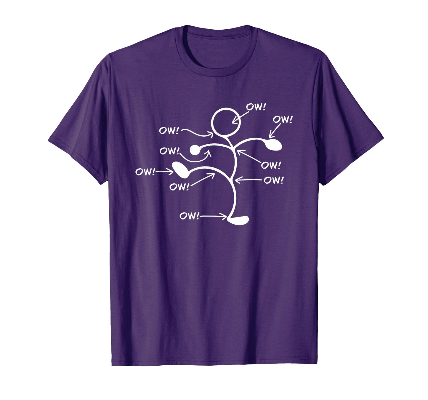Ow Figure Funny Humor Sketch T-Shirt
