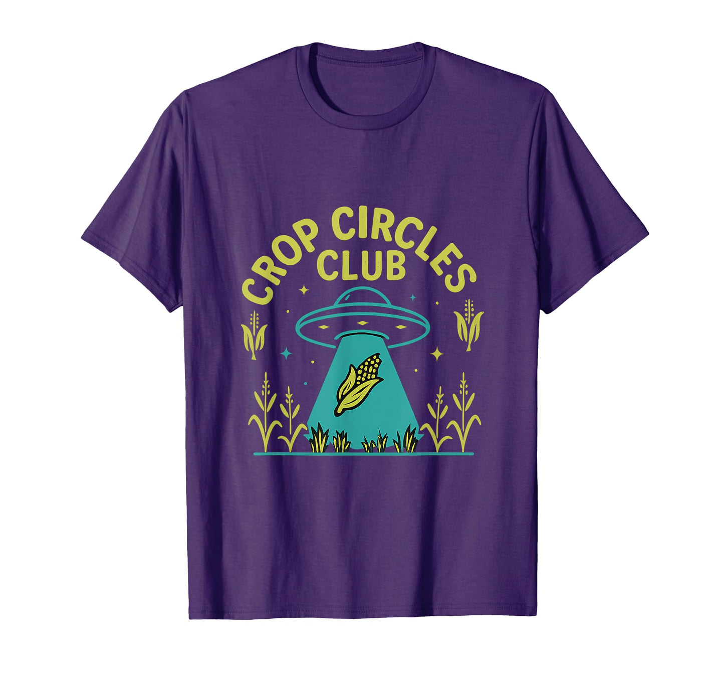Crop Circles Club Alien UFO Corn Farm Humor Design T-Shirt