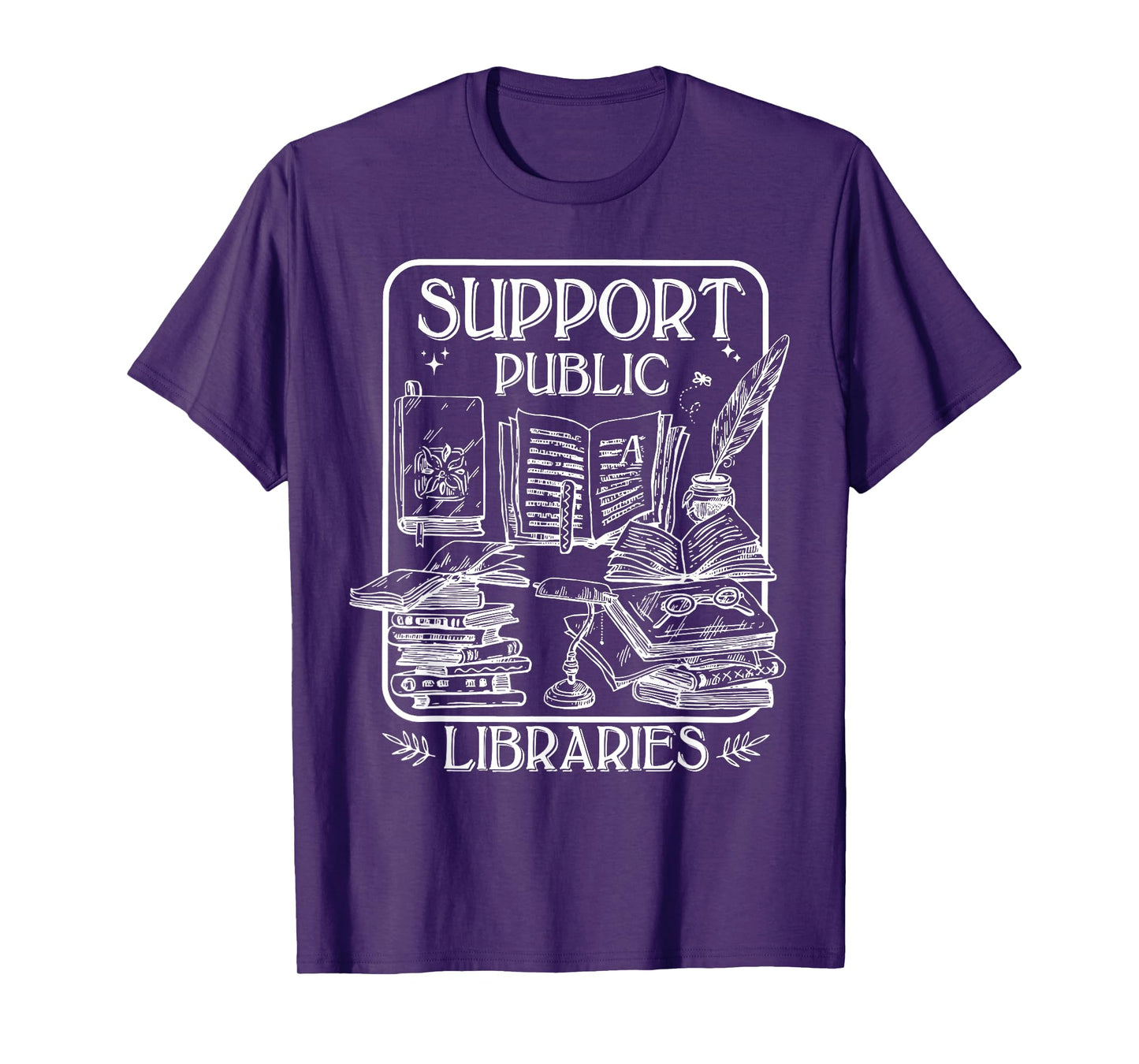 Groovy Support Your Local Library Book Reader Lover Bookworm T-Shirt