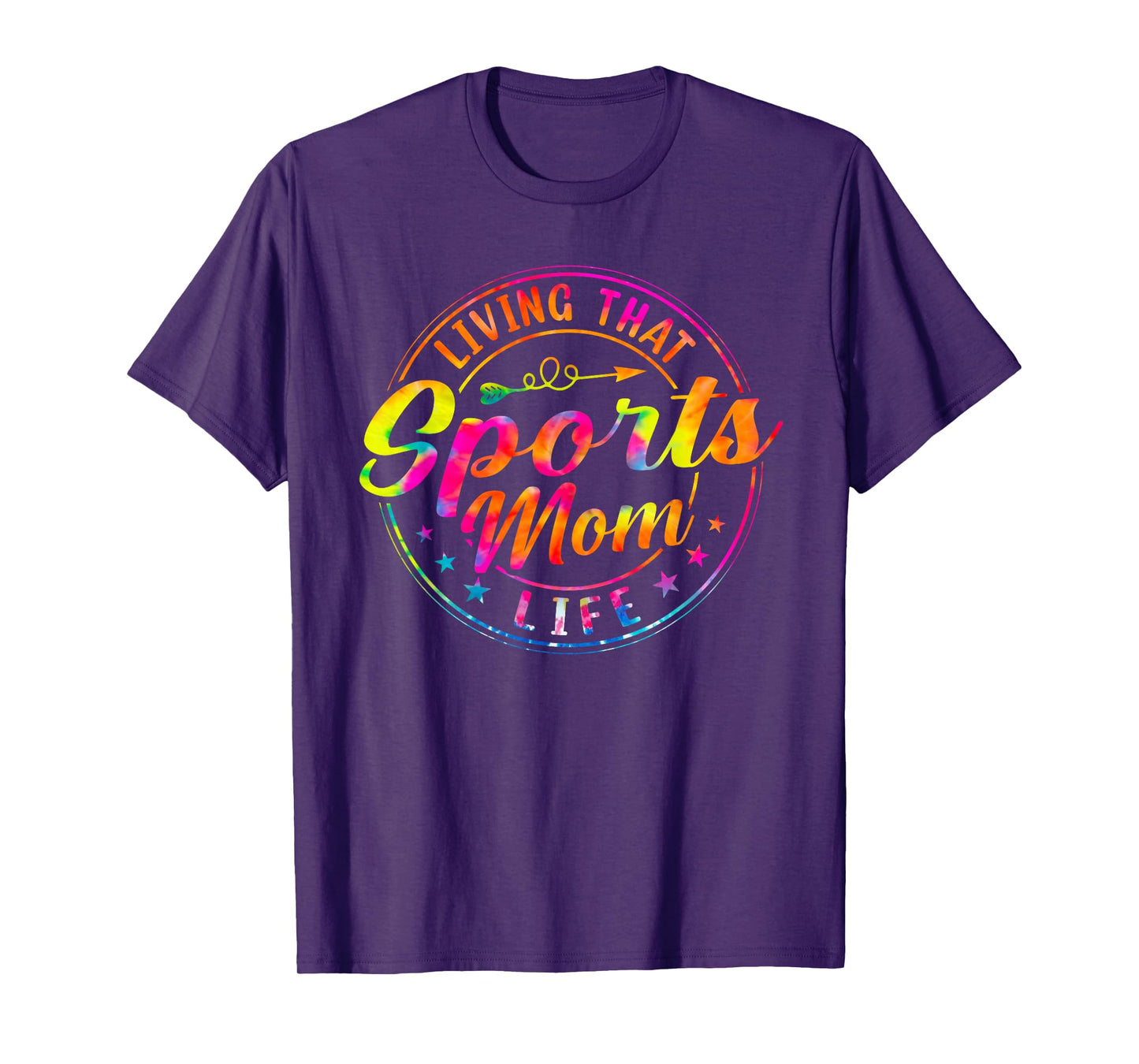 Living That Sports Mom Life Tie Dye Mothers Day Sports Mama T-Shirt