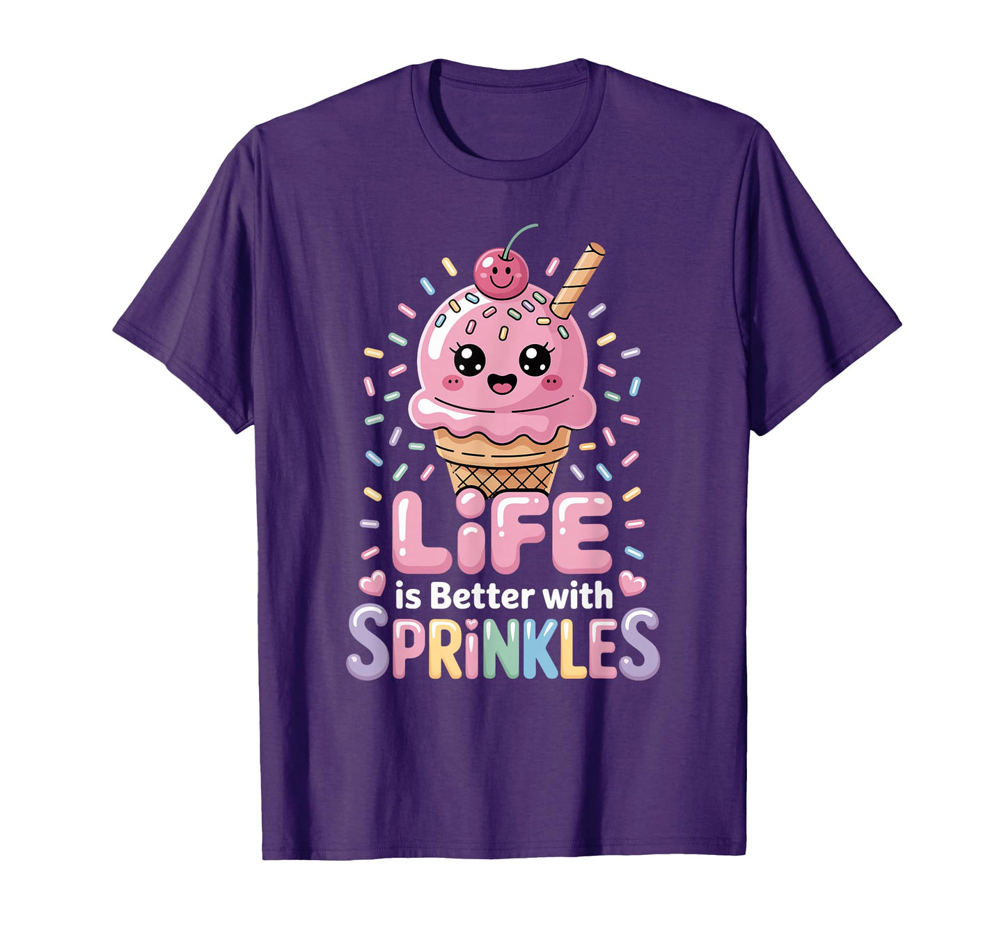 Cute Ice Cream Girl Life Is Better With Sprinkles T-Shirt