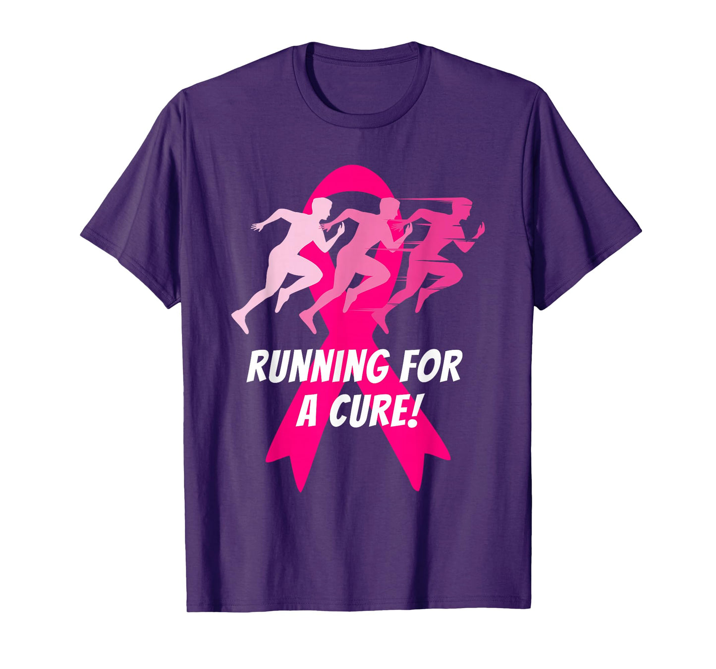 Running for a Cure Pink Ribbon Breast Cancer T-Shirt