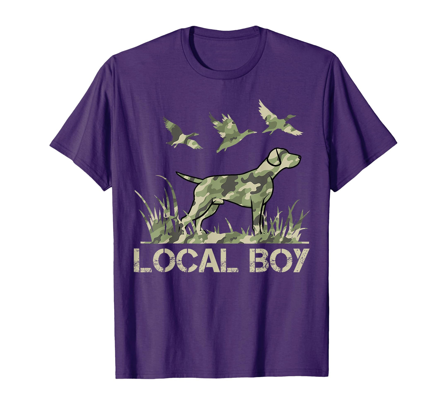 Retro Southern Boy Camouflage Hunting Dog Camo Duck Hunter T-Shirt