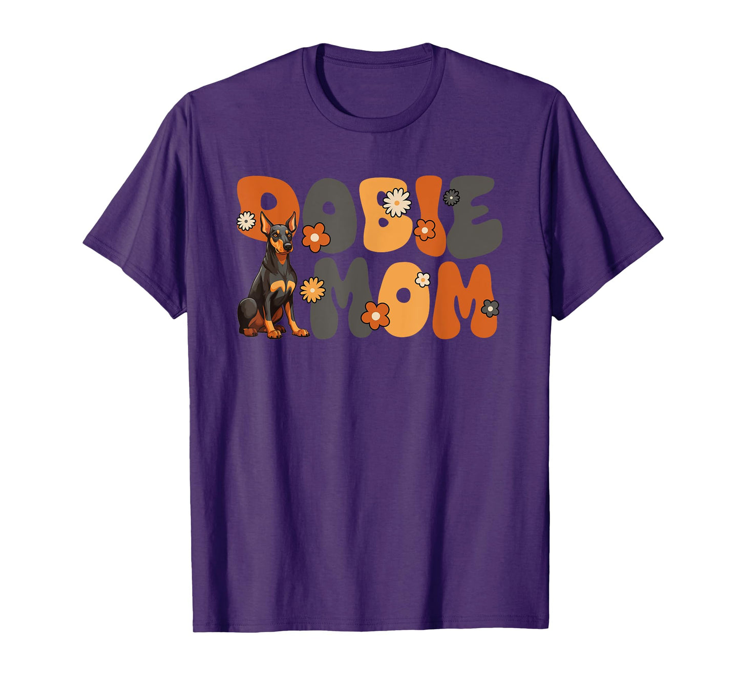 Doberman Pinscher Groovy World's Best Dobie Mom T-Shirt