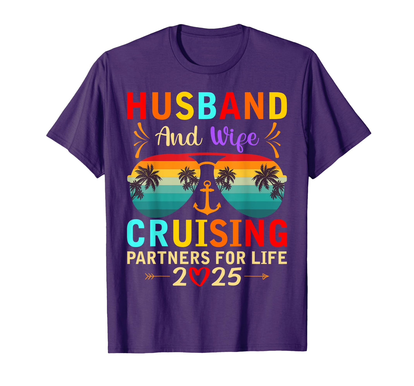 Husband Wife Cruising Partners for Life 2025 Cruise Vacation T-Shirt