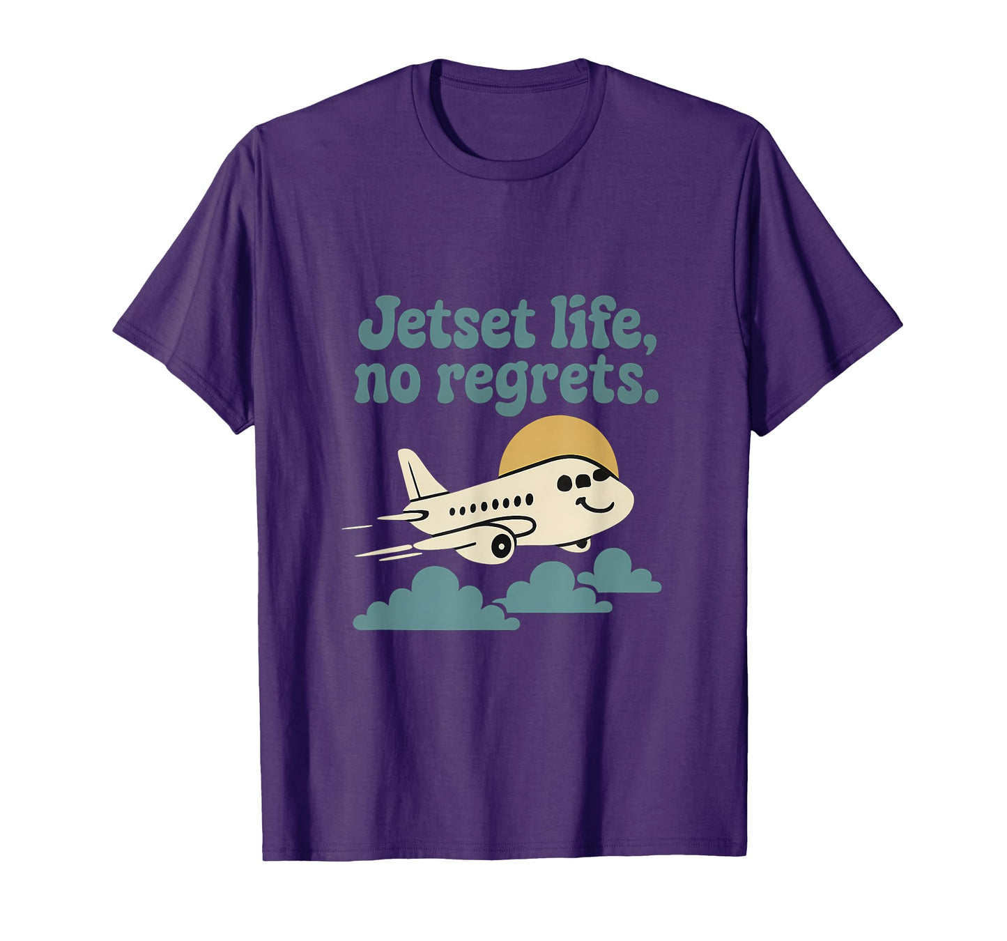 Jetset Life No Regrets Travel Adventure Graphic T-Shirt