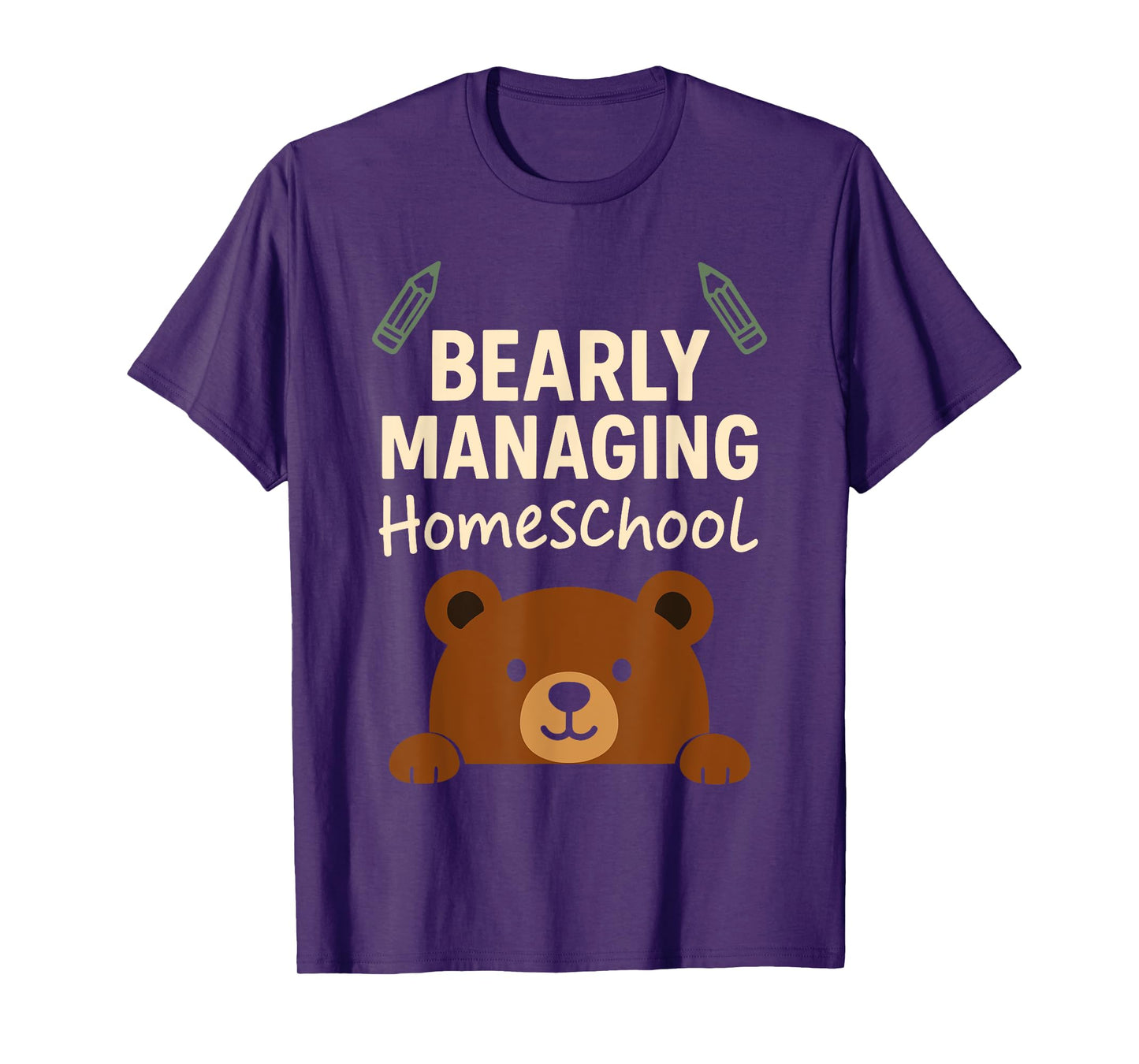 Homeschool Mom Mama Bear Homeschooling Gift Teacher Mom T-Shirt