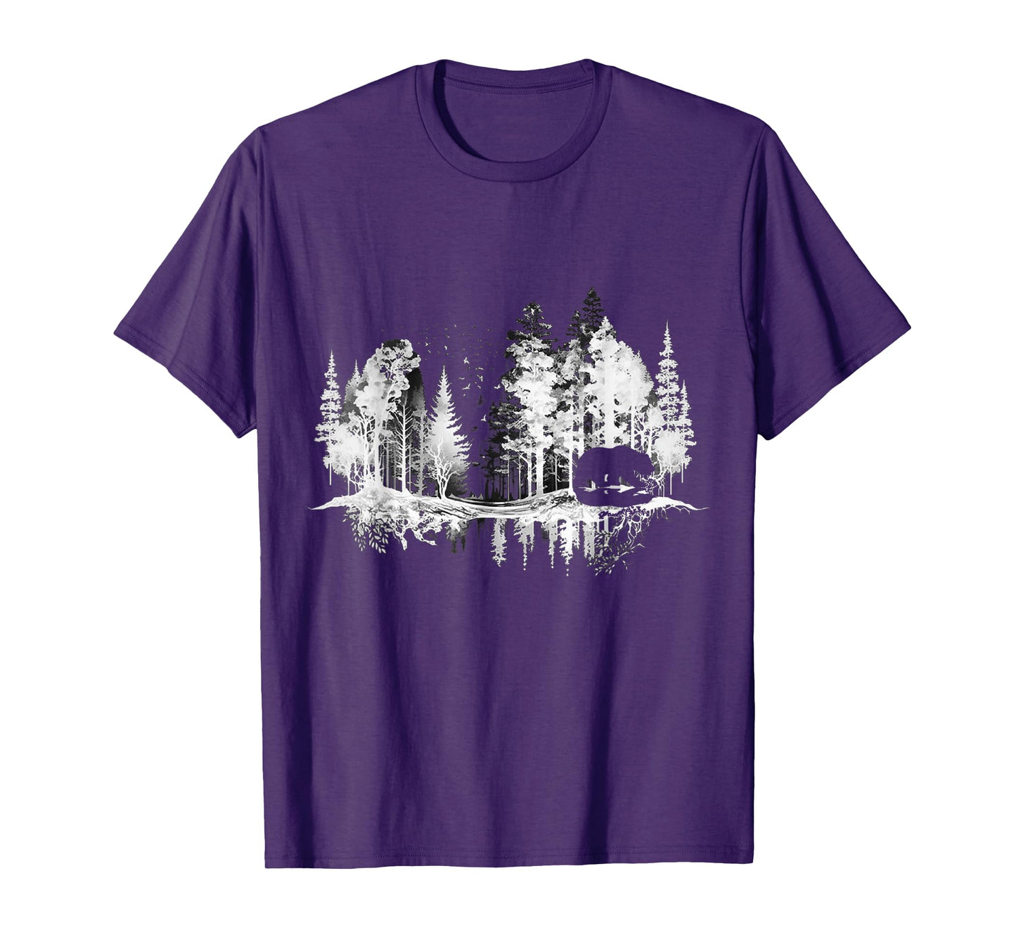 Trees Reflection Wildlife Nature Animal Bear Outdoor Forest T-Shirt