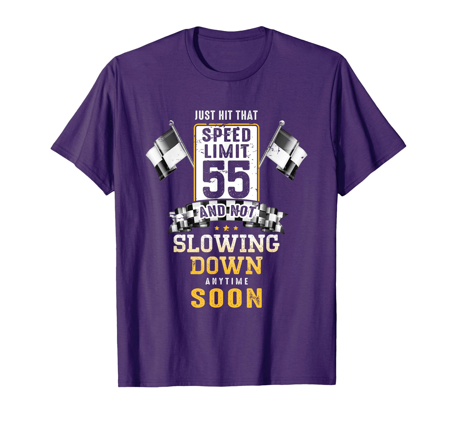 55th Birthday Idea Speed Limit Sign 55 mph Funny Driving T-Shirt