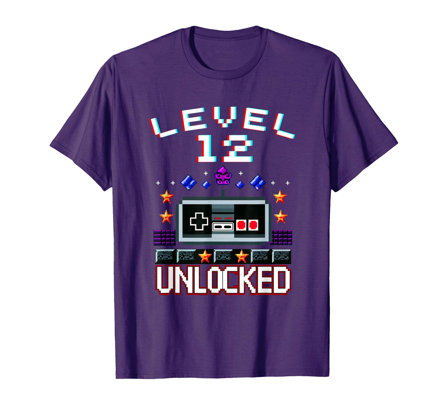 12th Birthday Boy Level 12 Unlocked Funny Video Game Gamer T-Shirt