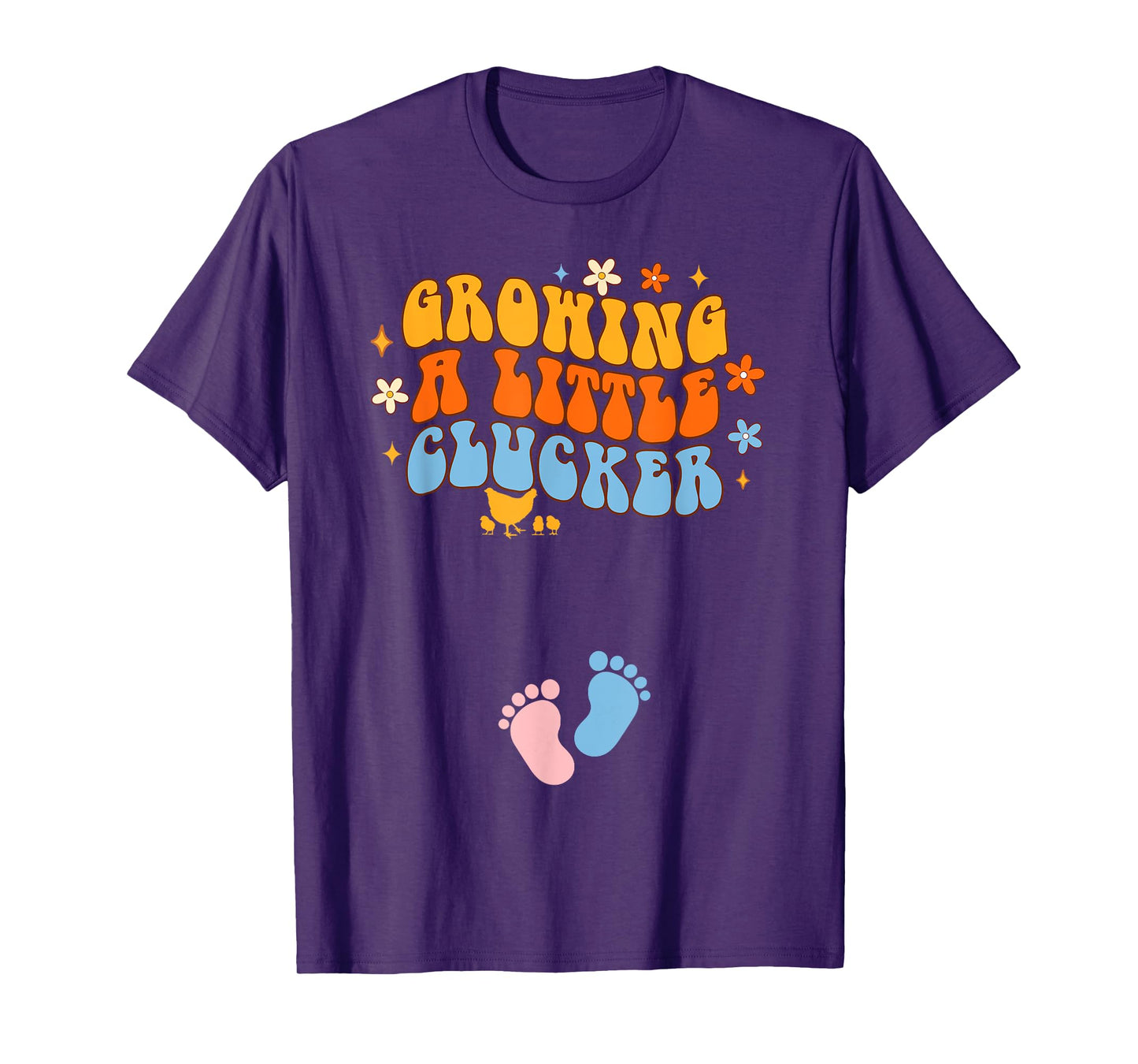 Pregnancy Announcement Chicken Growing A Little A Clucker T-Shirt