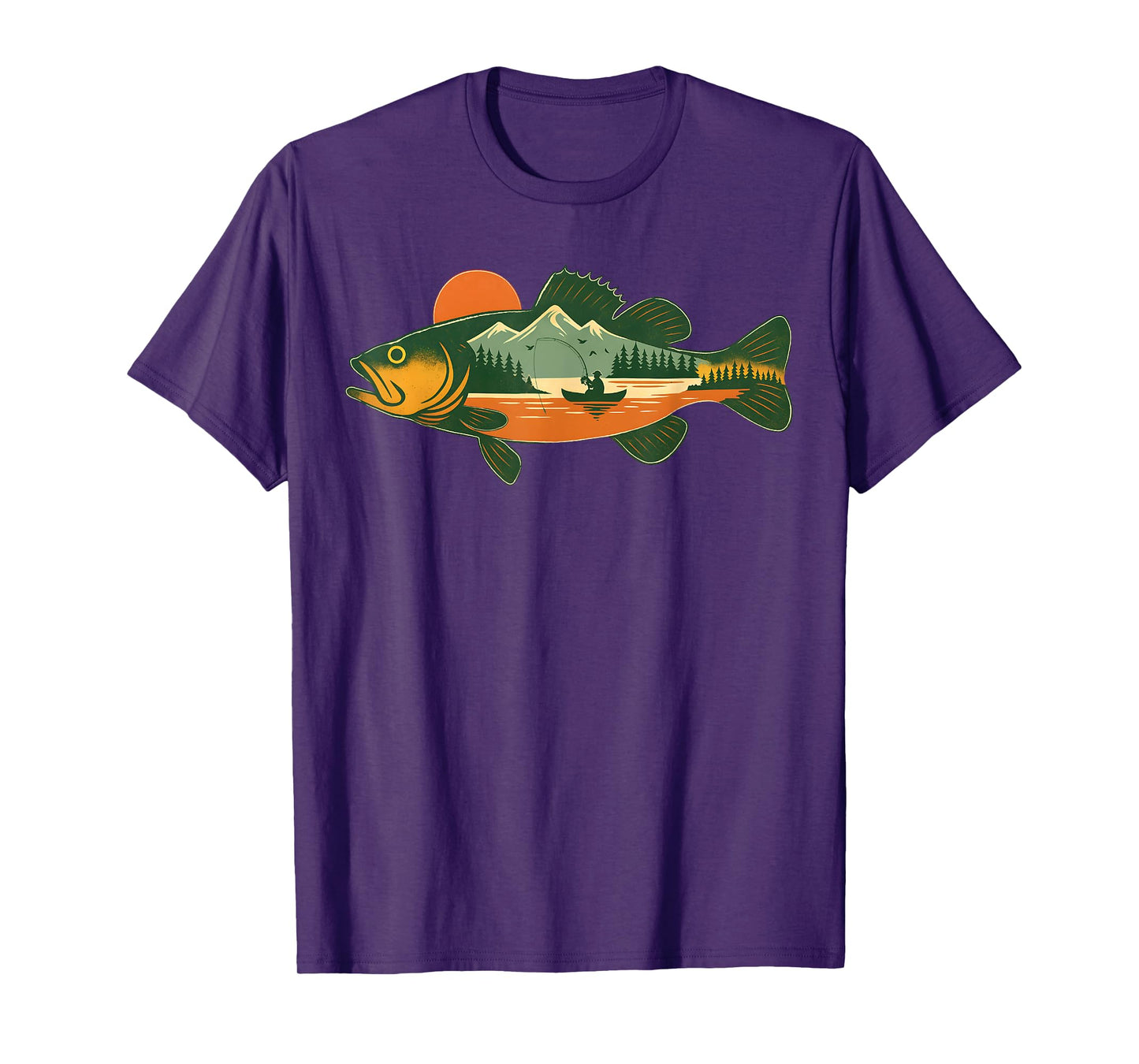 Retro Funny Fishing Outdoor Forest Nature Wildlife Fisherman T-Shirt