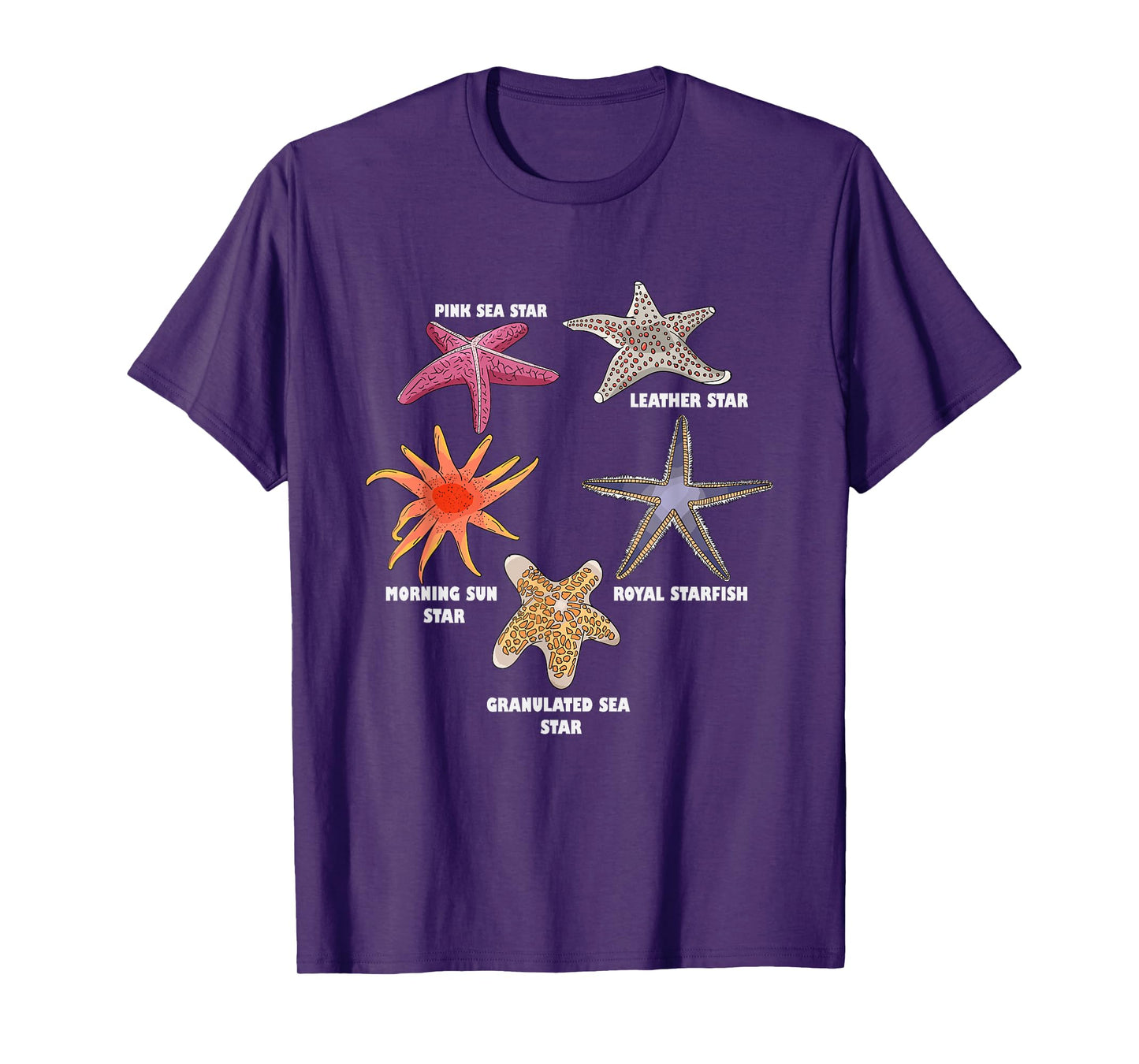 Sea Star Types Starfish Species Underwater Marine Starfish T-Shirt