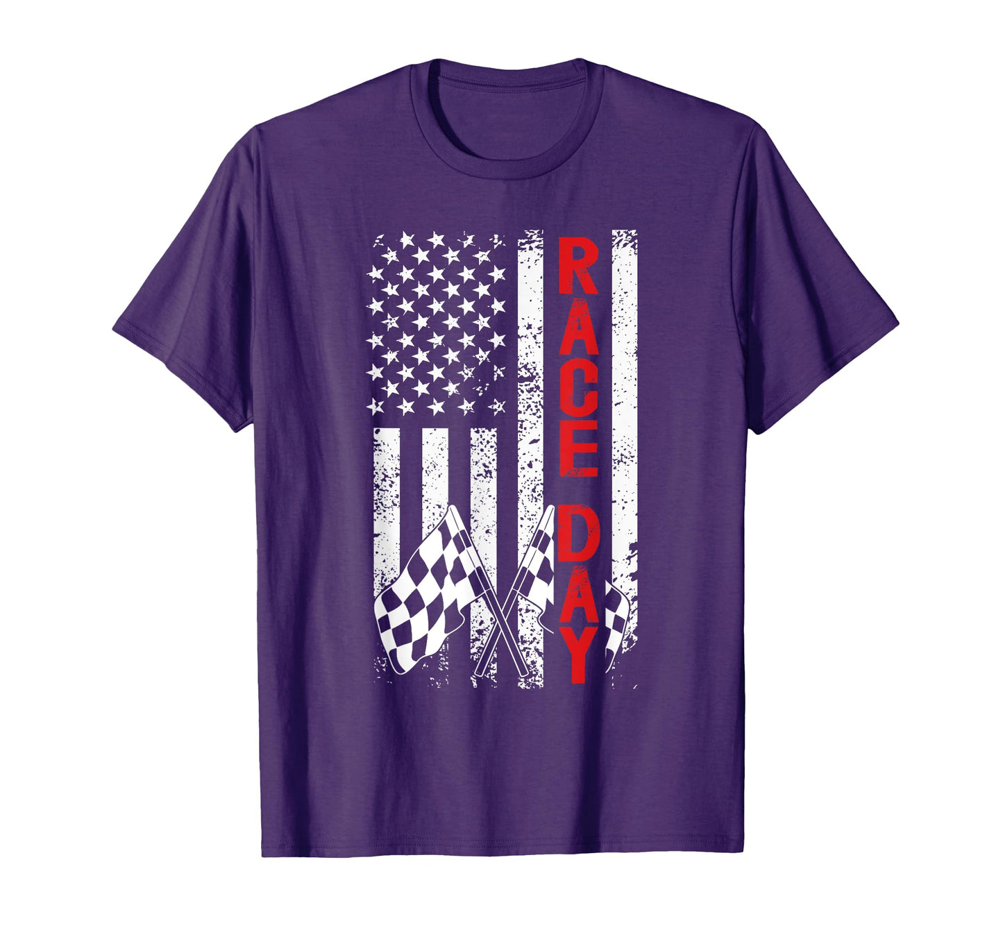 Race Day US Flag Checkered Flag Car Racing Day Race Days T-Shirt