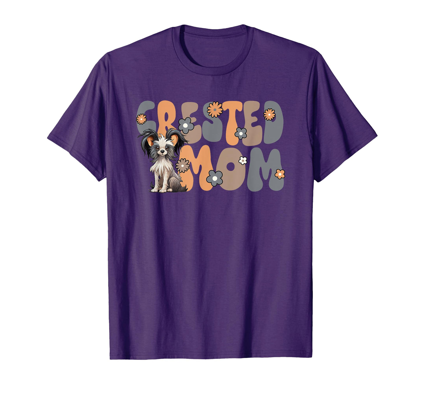 Chinese Crested Dog Groovy World's Best Crested Mom T-Shirt