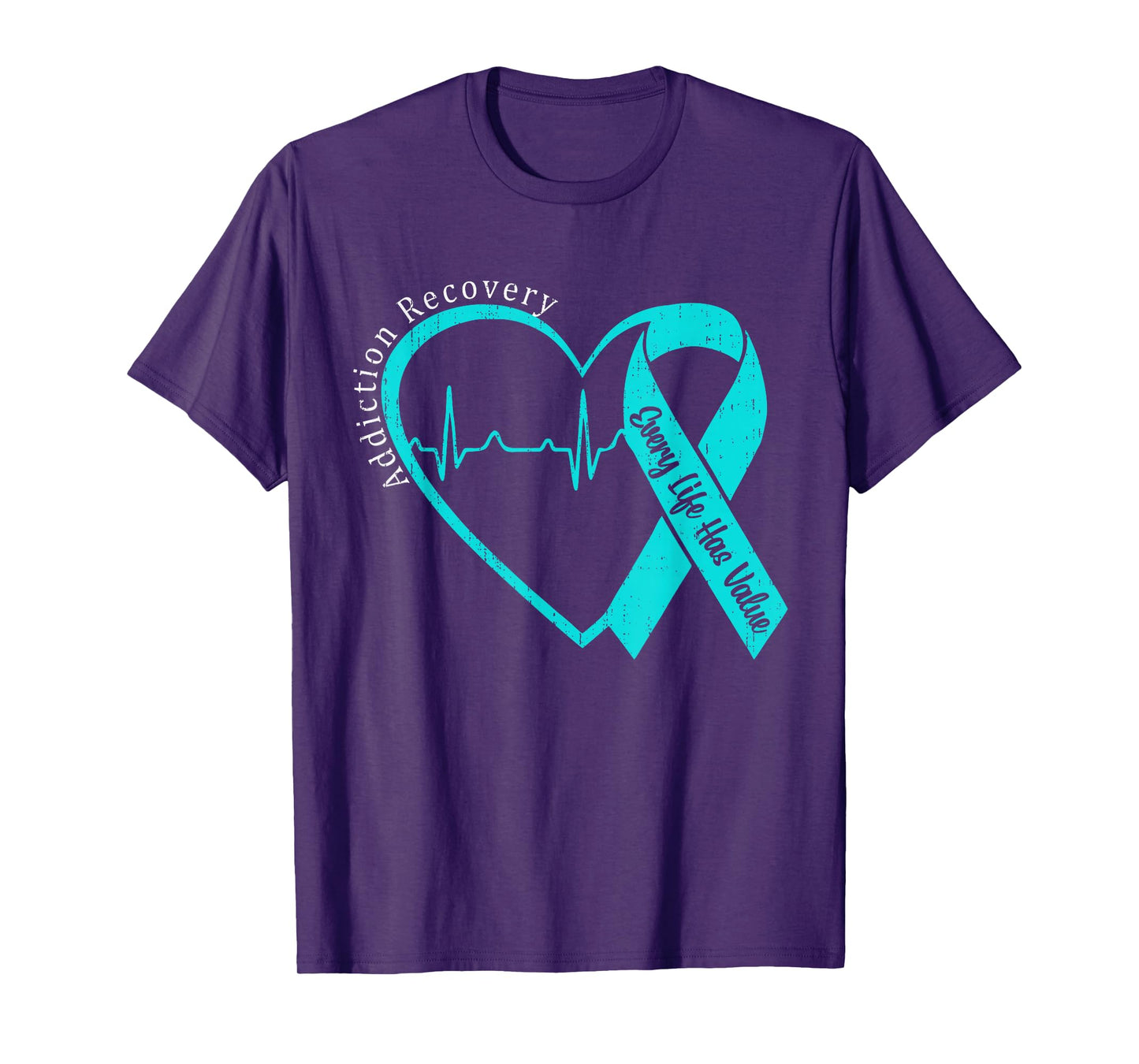 Addiction Recovery Awareness Every Life Has Value Support T-Shirt