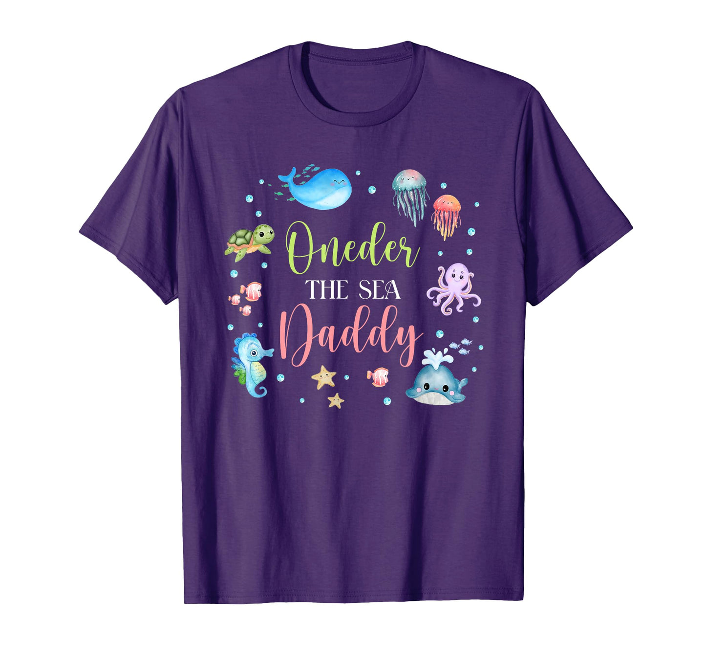 Daddy Under Sea Birthday Party Ocean Sea Animals Themed T-Shirt