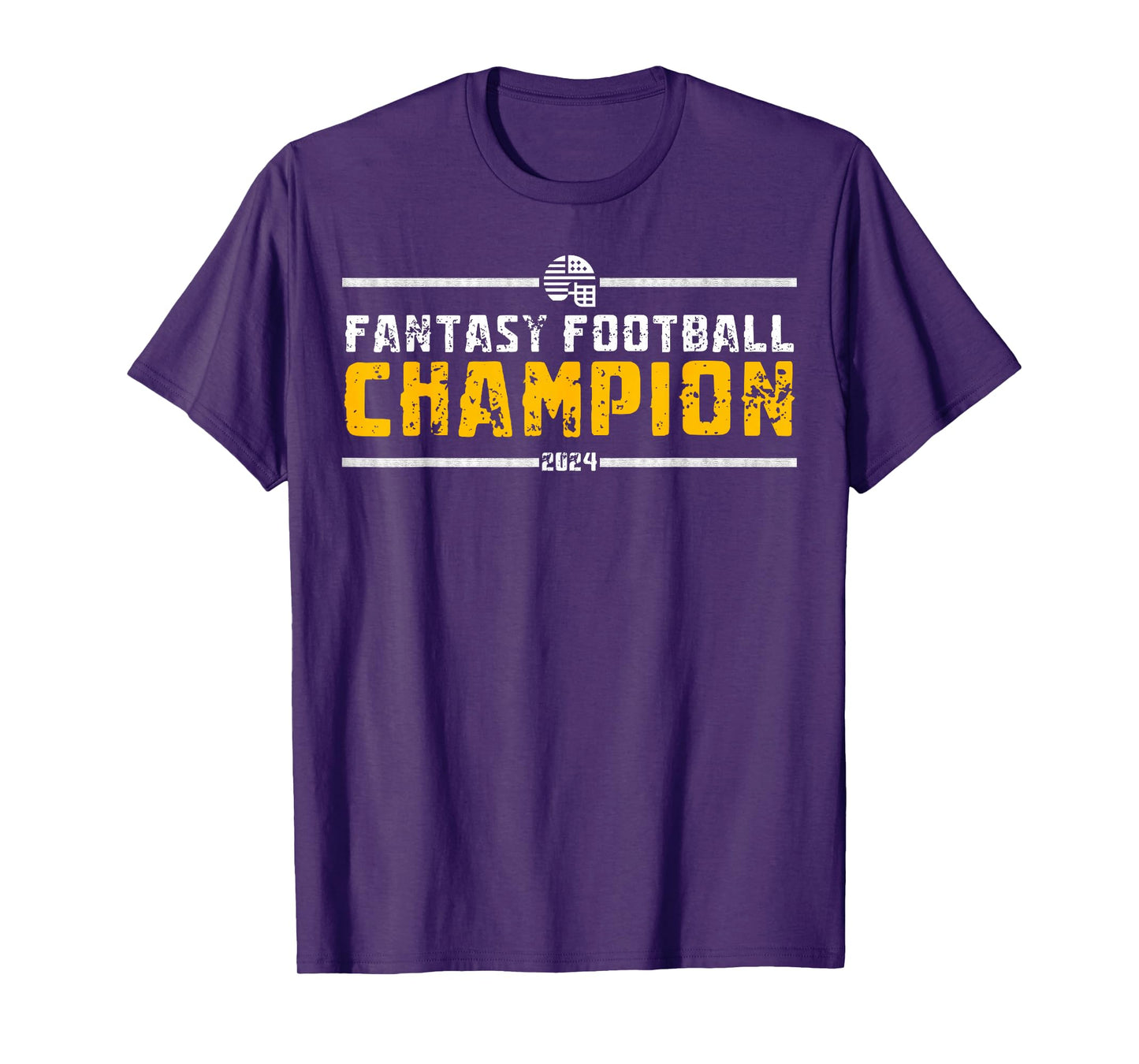 Fantasy League Champ 2024 Winner Fantasy Football Champion T-Shirt, Small, Black
