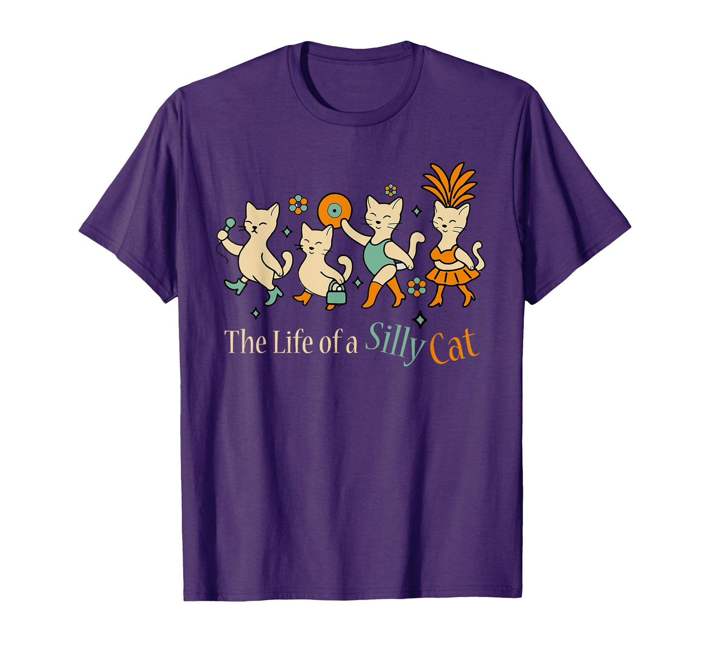 Women Funny Cat Era The Life of a Silly cat Meme Show Girl T-Shirt