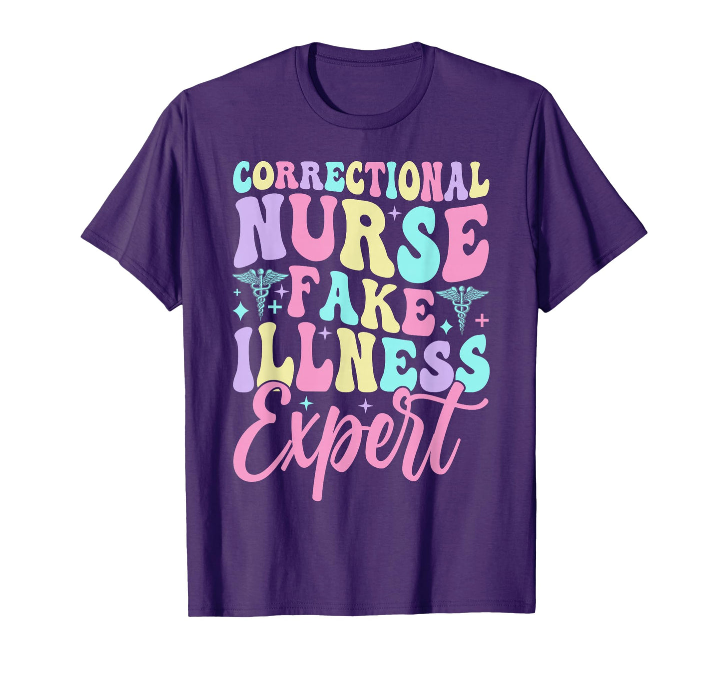 Funny Correctional Nurse Fake Illness Expert RN Corrections T-Shirt, Small, Black