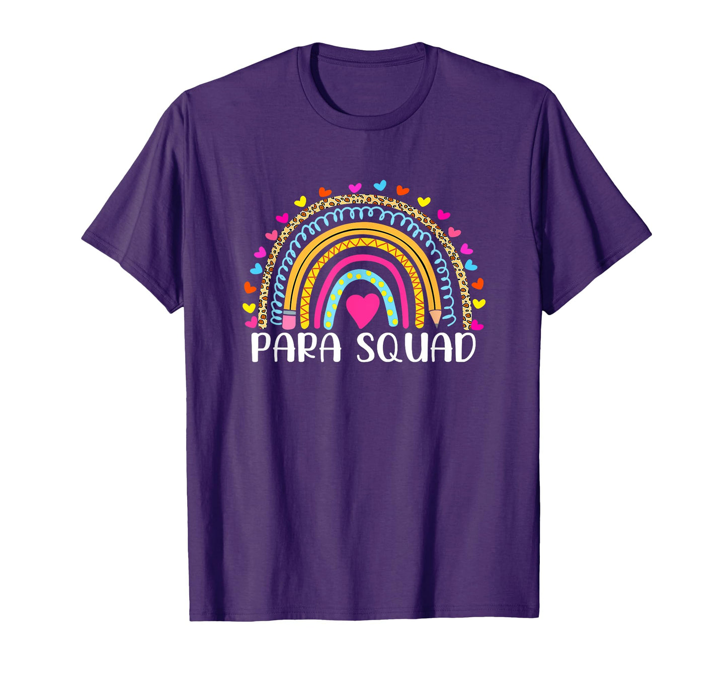 Paraprofessional Para Squad Teacher Crew Boho Rainbow Men Women Girls Kids T-Shirt