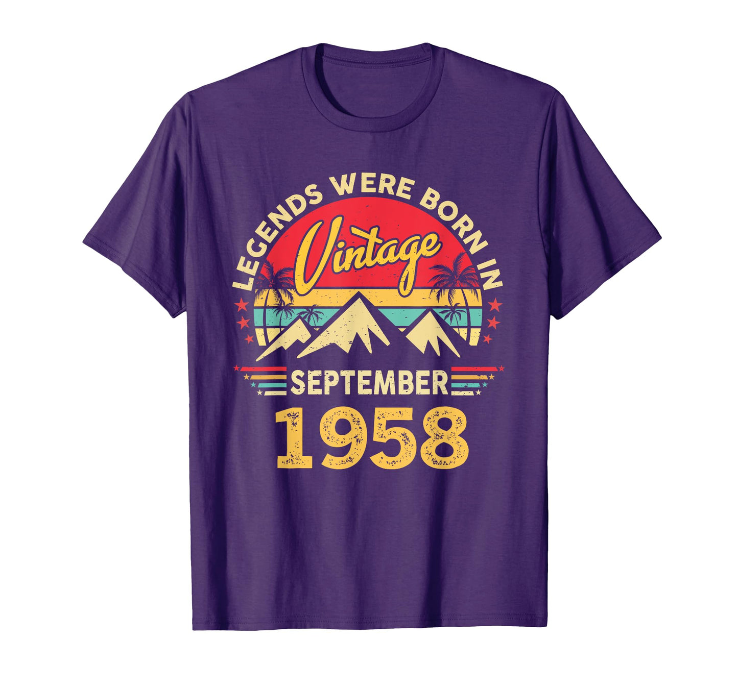 Vintage 67th Birthday Legends Were Born In September 1958 T-Shirt