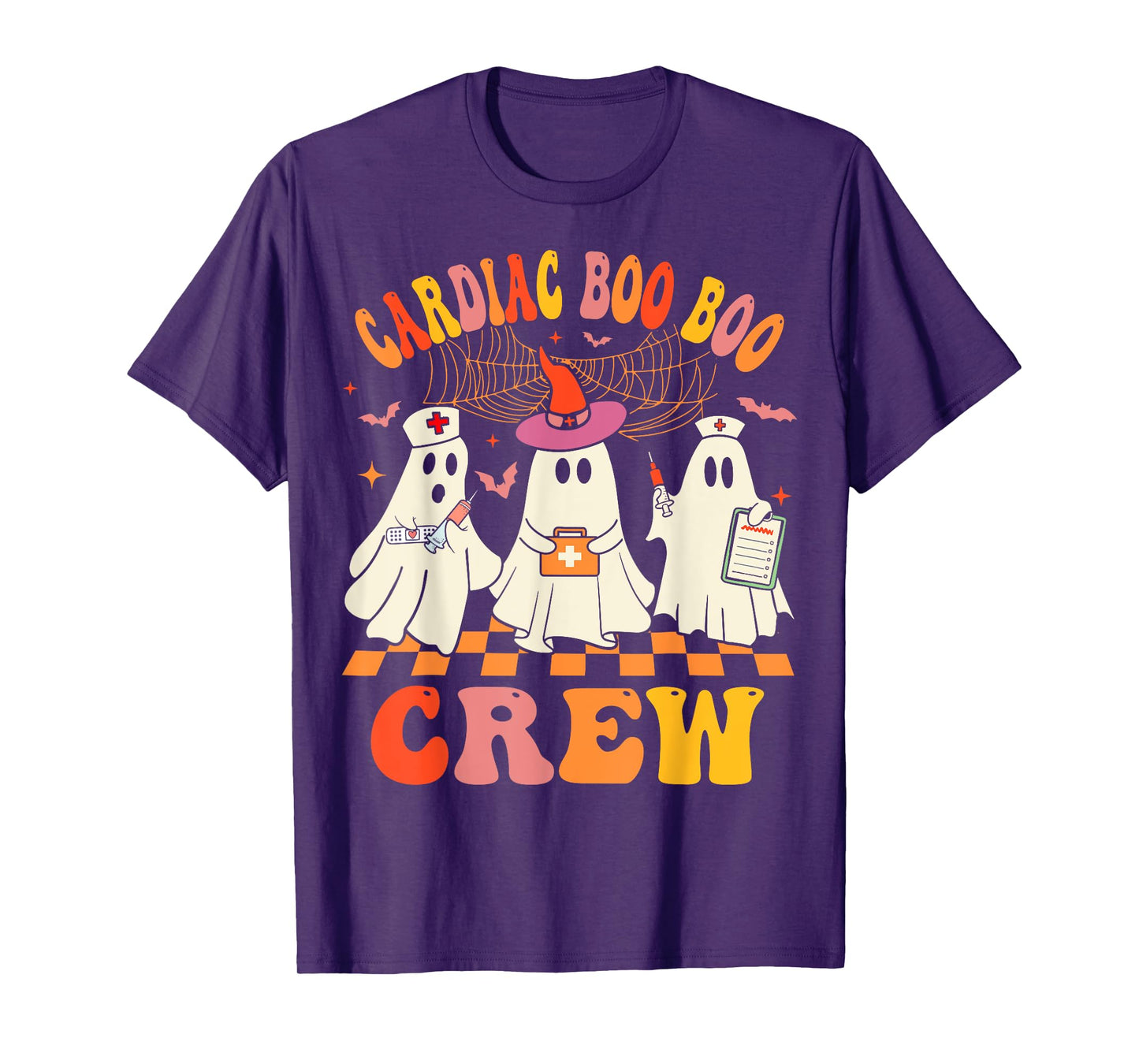 Halloween Cardiology Nurse Costume Cardiac Boo Crew Nurse T-Shirt