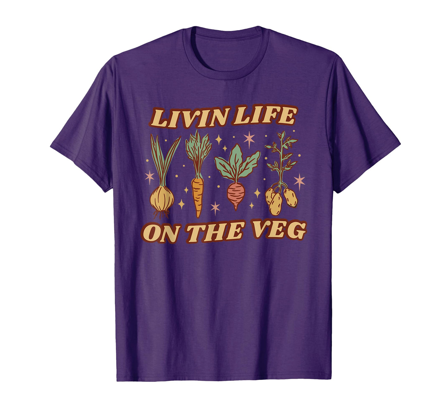 LIVIN LIFE ON THE VEG Funny design T-Shirt