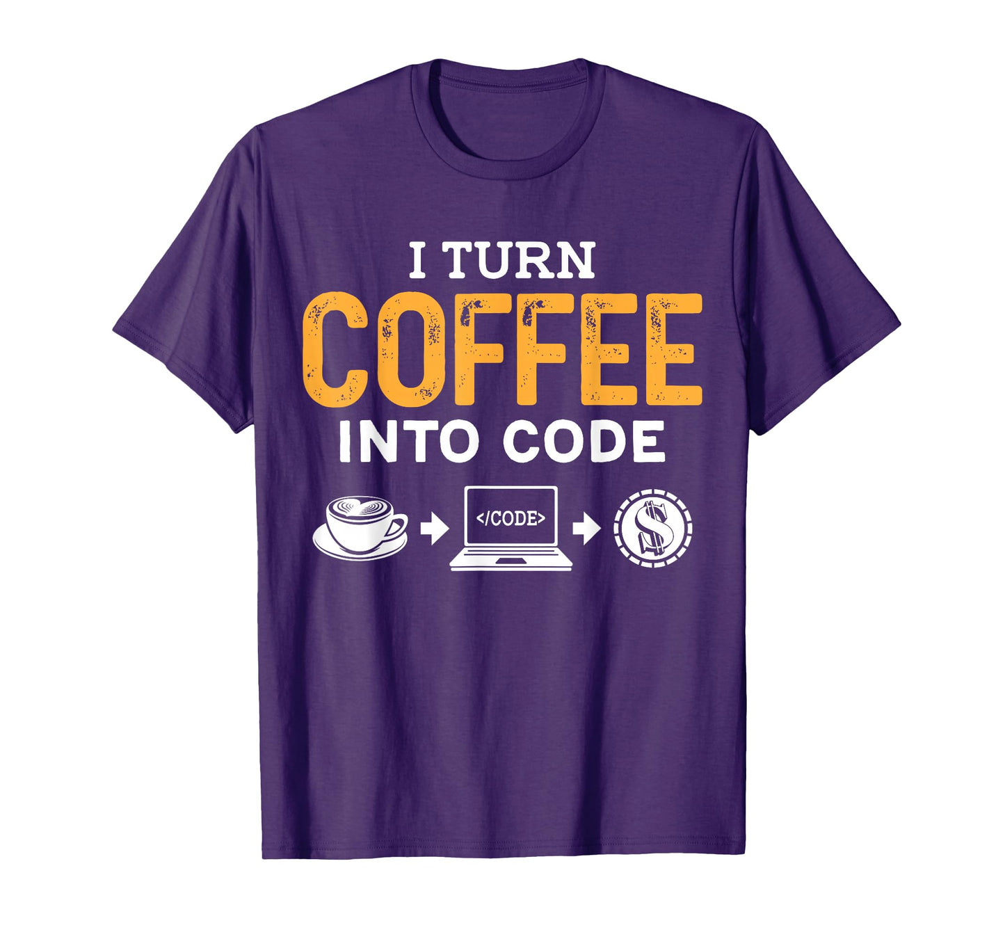 i turn coffee into code Powered by Java and Logic men women T-Shirt