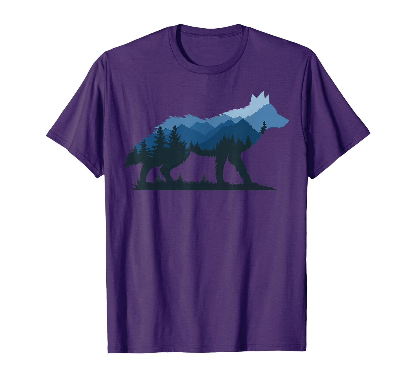 Wildlife Animal Hiker Camper Wolf Forest Nature T-Shirt - Men's Black Small Crew Neck Short Sleeve Classic Fit Modern Classic Lightweight Imported Cotton Blend Machine Wash Unisex-Adults, Unisex-Kids