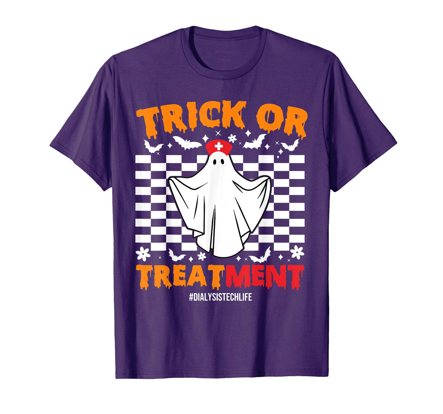 Trick Or Treatment Dialysis Technician Life Ghost Halloween T-Shirt