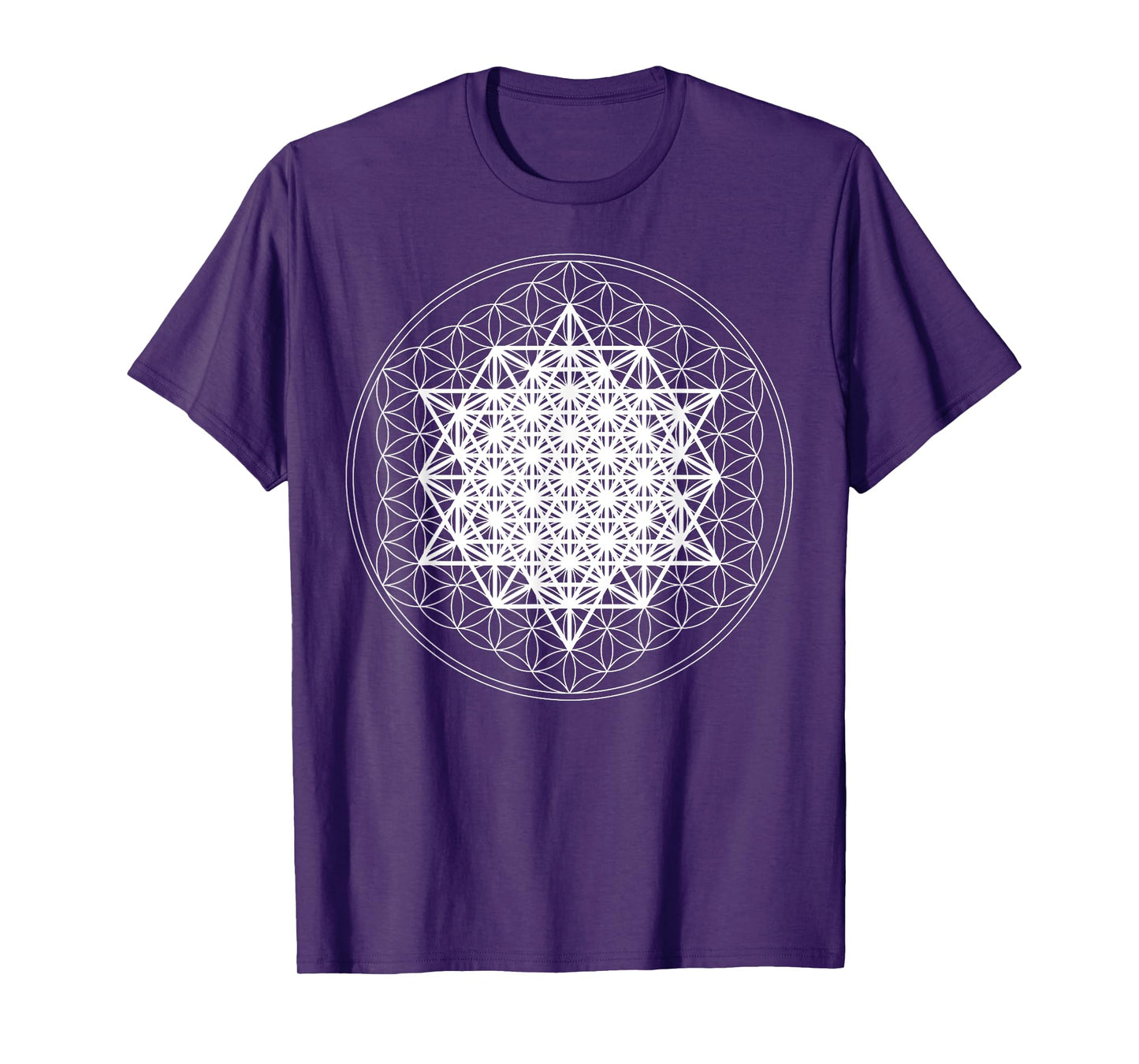 64 Tetrahedron White Sacred Geometry Flower of Life Divine T-Shirt