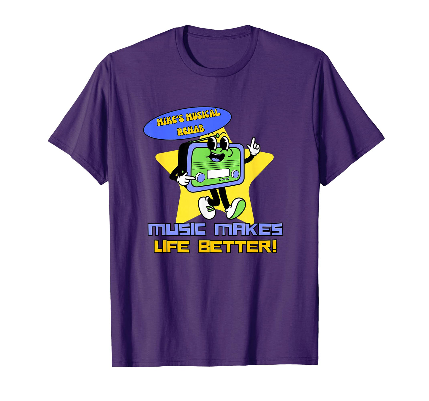 Music Makes Life Better Retro T-Shirt